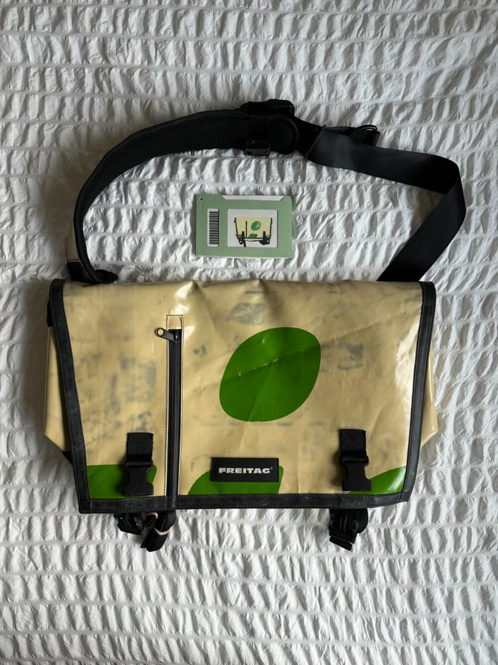 FREITAG REX Vintage Messenger Bag (2012) - Cream/Green Rare Tarp - Mint W/ Tags